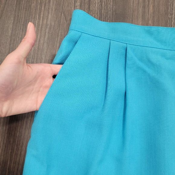 Vintage Braemar Petites matching skirt and blazer suit linen like XL - Picture 11 of 16